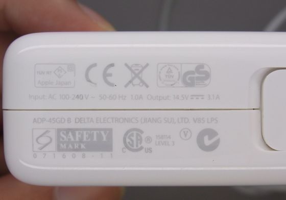 Chargeur original d'adaptateur de courant alternatif 45W pour les ordinateurs portables MB283LL/A-00 d'Apple 14.5v