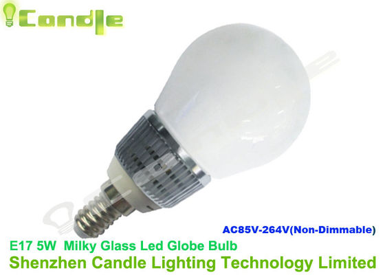 5w E14 Samsung a mené l'alimentation d'énergie d'isolement par blanc en verre laiteux de jour d'ampoule de globe