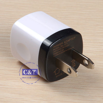 Maison de voyage d'USB prise de chargeur de mur d'adaptateur de puissance de 1,0 ampères pour Iphone 6/6 5s plus Samsung