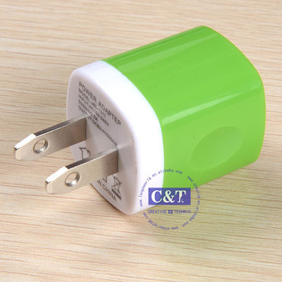 Maison de voyage d'USB prise de chargeur de mur d'adaptateur de puissance de 1,0 ampères pour Iphone 6/6 5s plus Samsung