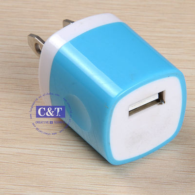 Maison de voyage d'USB prise de chargeur de mur d'adaptateur de puissance de 1,0 ampères pour Iphone 6/6 5s plus Samsung