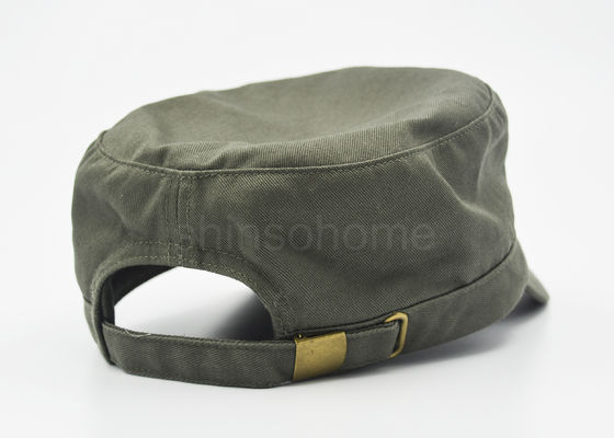 Doublure adaptée aux besoins du client par chapeau militaire vide de vert d'armée de coton avec la boucle en métal