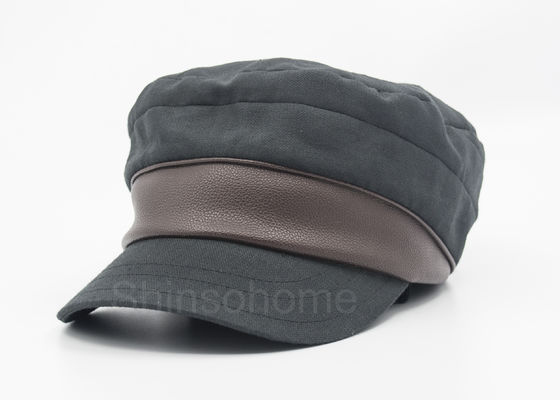 Chapeau militaire de coton vide d'hommes de mode avec le cuir, chapeau de sergé d'armée