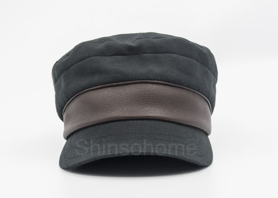 Chapeau militaire de coton vide d'hommes de mode avec le cuir, chapeau de sergé d'armée