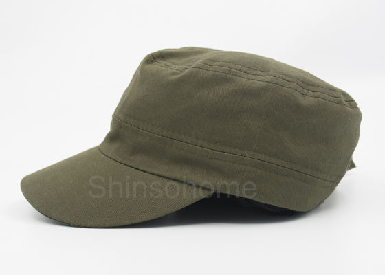 Boucle militaire en métal de vert d'armée de chapeau 100% de coton unisexe réglable 56 - 60 cm