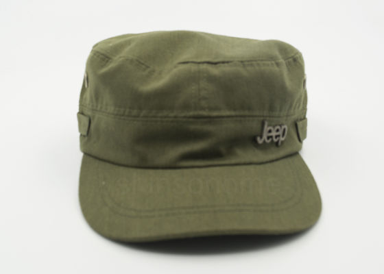 Chapeau militaire Adjutable de vert d'armée de coton de la mode 100 % avec la boucle en métal