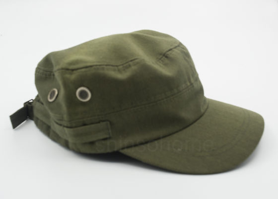 Chapeau militaire Adjutable de vert d'armée de coton de la mode 100 % avec la boucle en métal