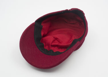 De brosse de chapeau militaire rouge foncé de coton de bout droit fermeture flexible de retour à la mode