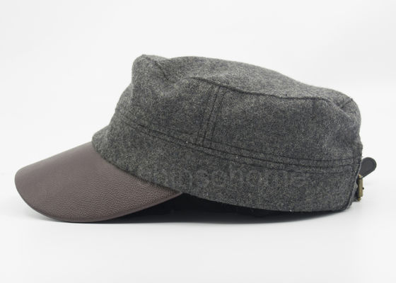 Cuir militaire Bill de chapeau de mélange d'ouate réglable pour Madame/femmes