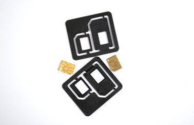 Adaptateur en plastique noir de carte du téléphone portable SIM, double adaptateur universel de carte de SIM